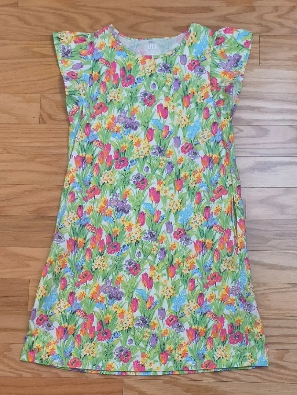 Uniqlo Studio Sanderson Floral Flutter Sleeve Shift Dress Size 11/12 EUC